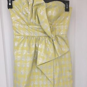 Strapless Yellow Party Dress